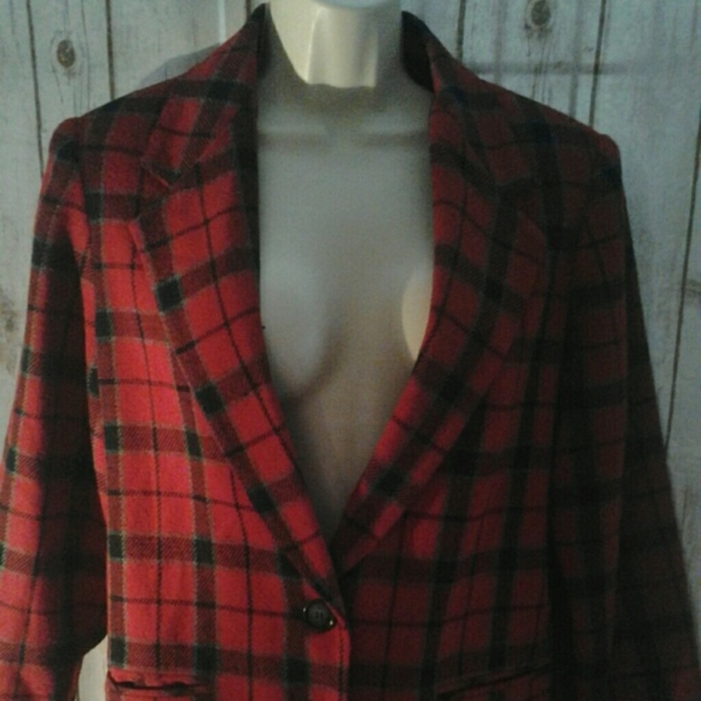 Requirements Petite Red Black  Gray Women's Blazer